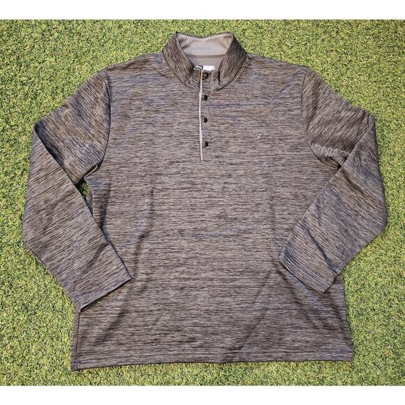 Callaway Golf Men's Size 2XL XXL Fleece 1/4 Snap Pullover Heathered Gray Black - Picture 1 of 6